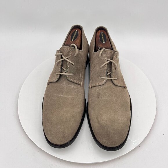 John Varvatos Men Size 8.5M Grey Suede Plain Toe Lace Up Low Derby Shoes - Picture 1 of 15